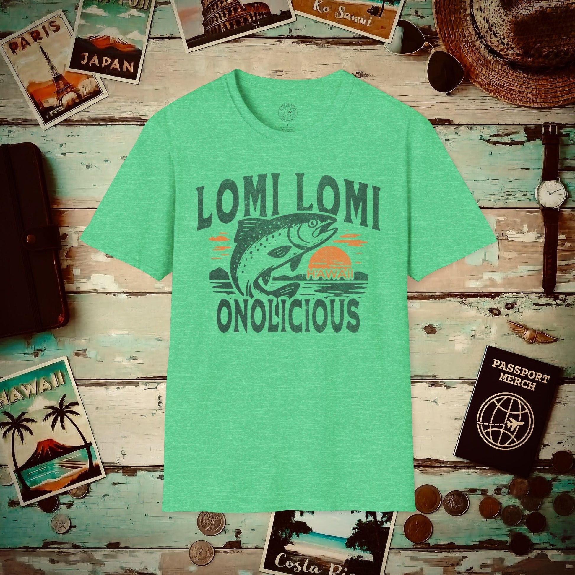 Onolicious Lomi Lomi Salmon, Hawaii T-Shirt Heather Irish Green / S