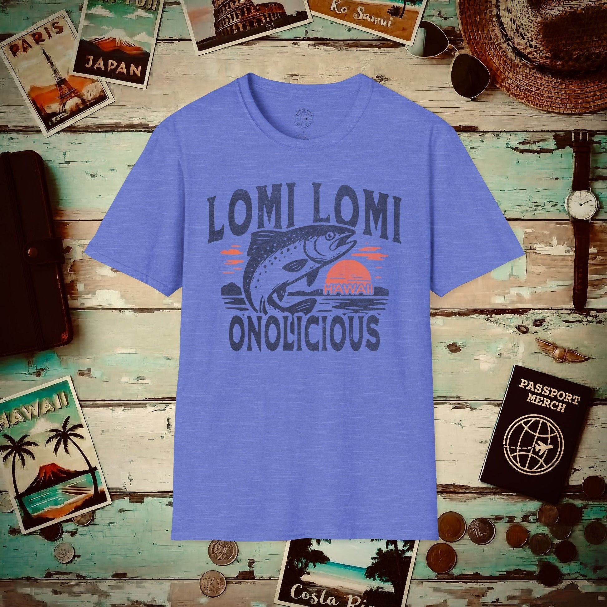 Onolicious Lomi Lomi Salmon, Hawaii T-Shirt Heather Royal / S