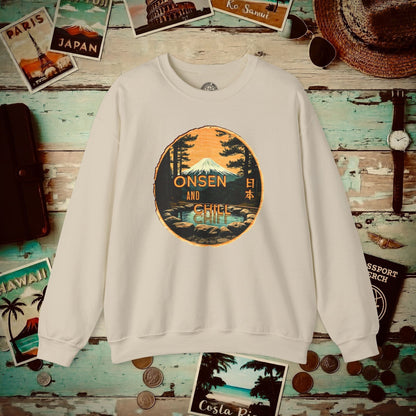 Onsen and Chill, Japan Crewneck Sand / S