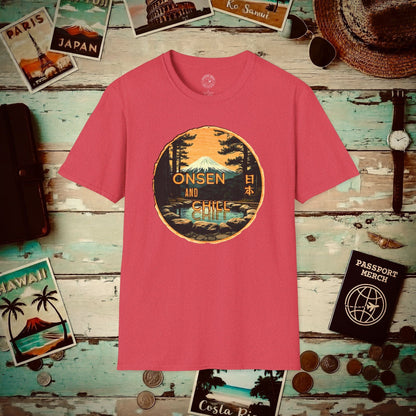 Onsen and Chill, Japan T-Shirt Heather Red / S