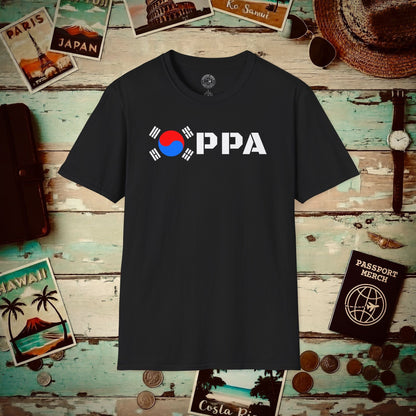 Oppa Flag, Korea T-Shirt Black / S