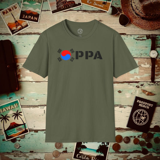 Oppa Flag, Korea T-Shirt Military Green / S