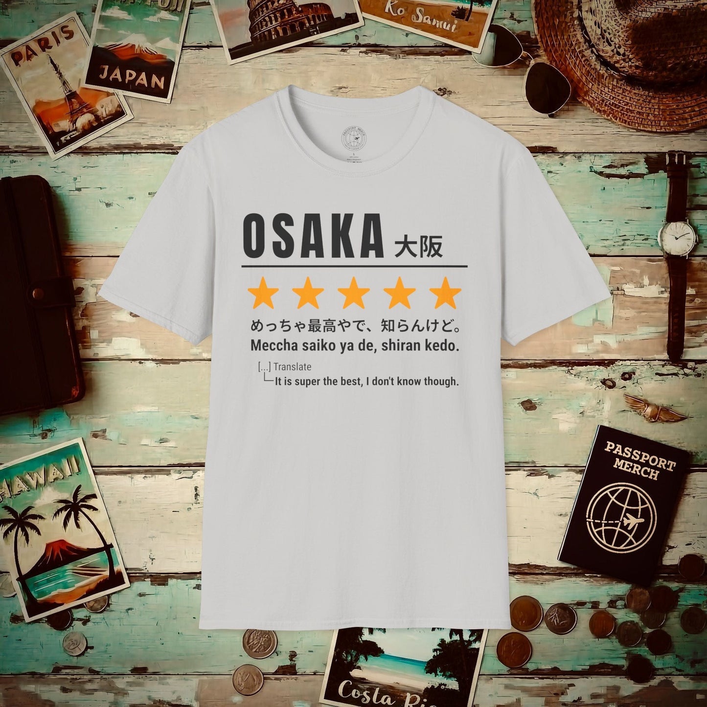 Osaka Shiran Kedo 5-Star Review, Japan T-Shirt Ice Grey / S