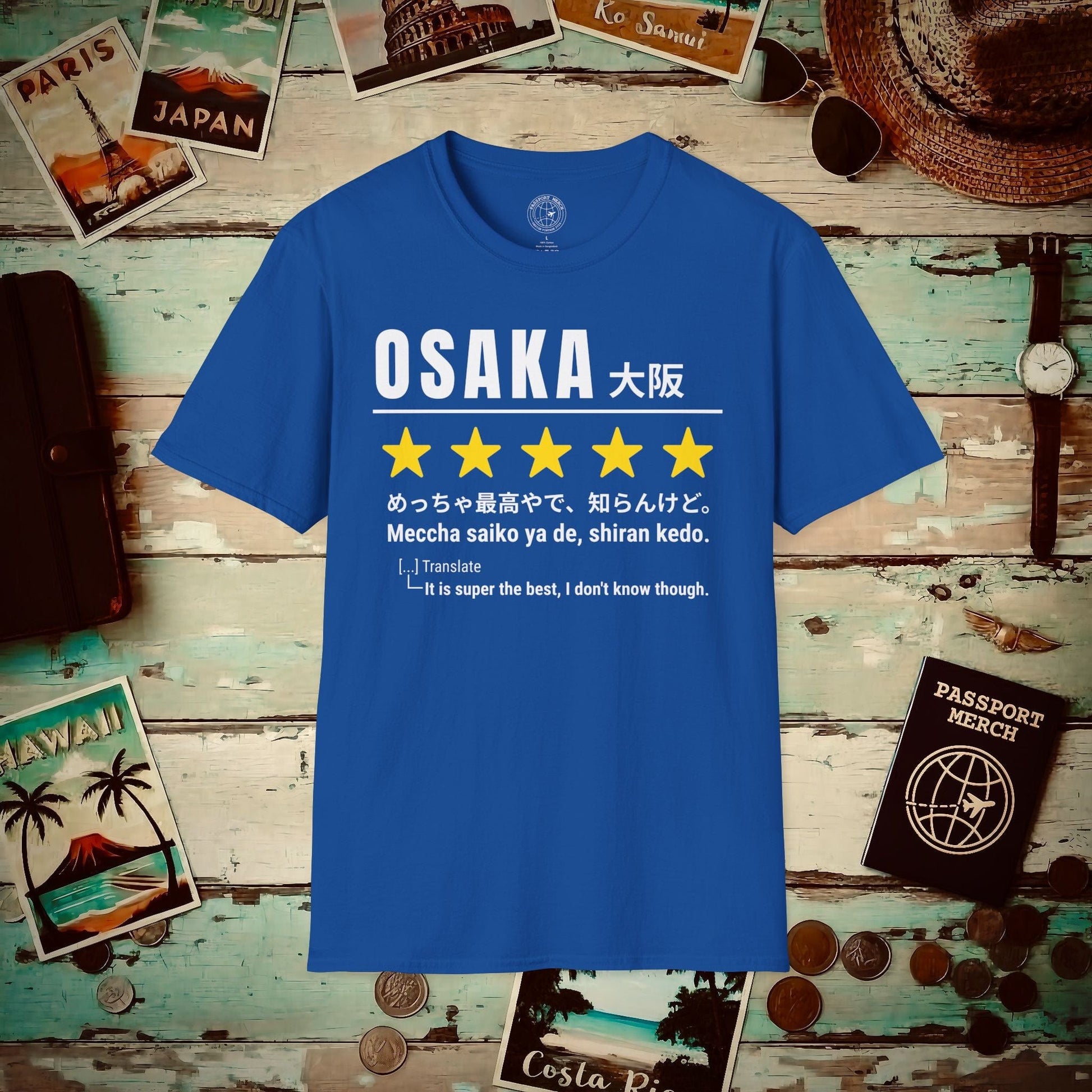 Osaka Shiran Kedo 5-Star Review, Japan T-Shirt Royal / S