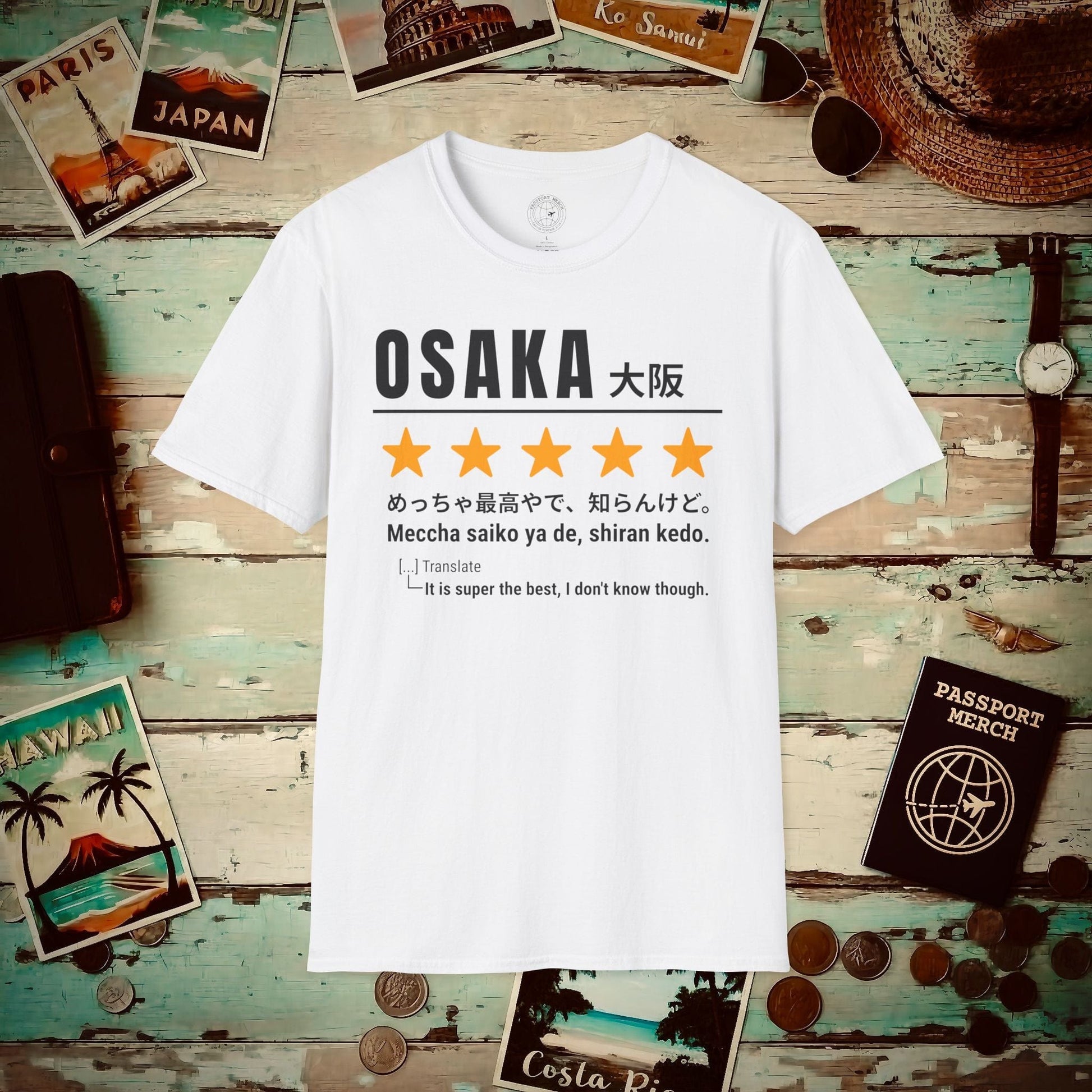 Osaka Shiran Kedo 5-Star Review, Japan T-Shirt White / S