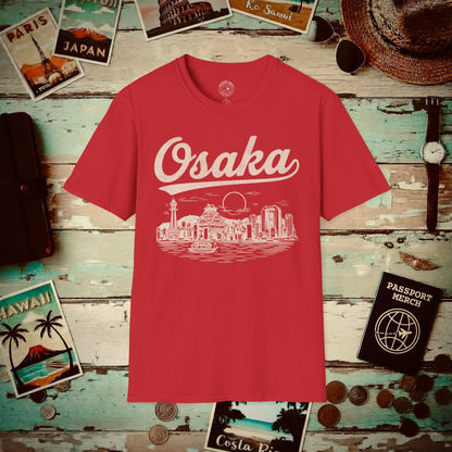 Osaka Vintage Monochrome, Japan T-Shirt Red / S