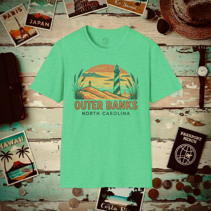 Outer Banks, North Carolina - 80's Vintage T-Shirt Heather Irish Green / S
