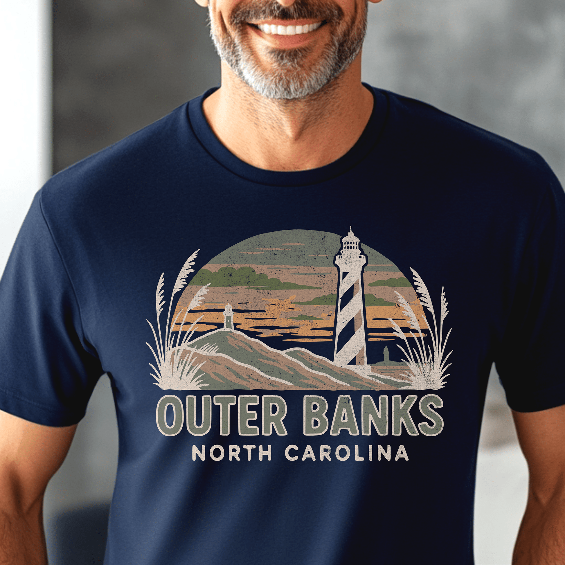 Outer Banks, North Carolina - 80's Vintage T-Shirt Navy / S