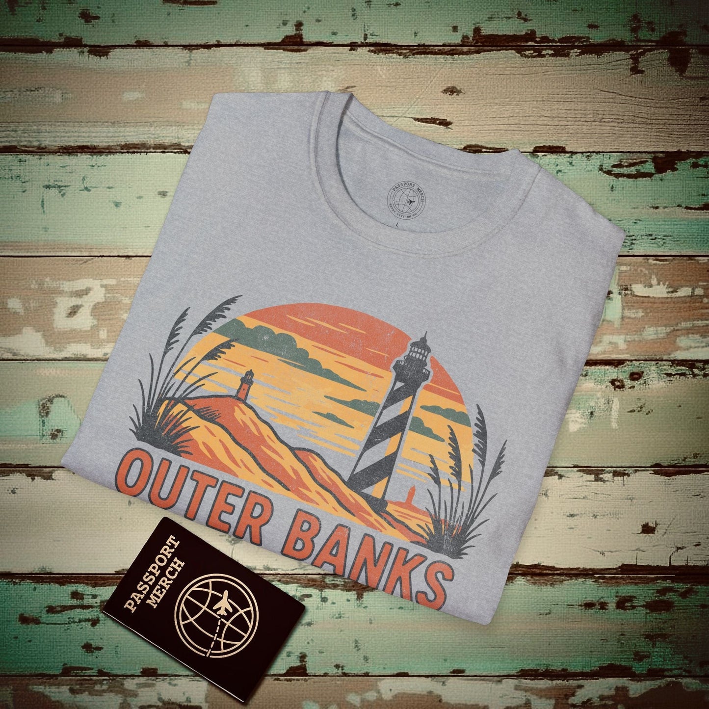 Outer Banks, North Carolina - 80's Vintage T-Shirt Sport Grey / S