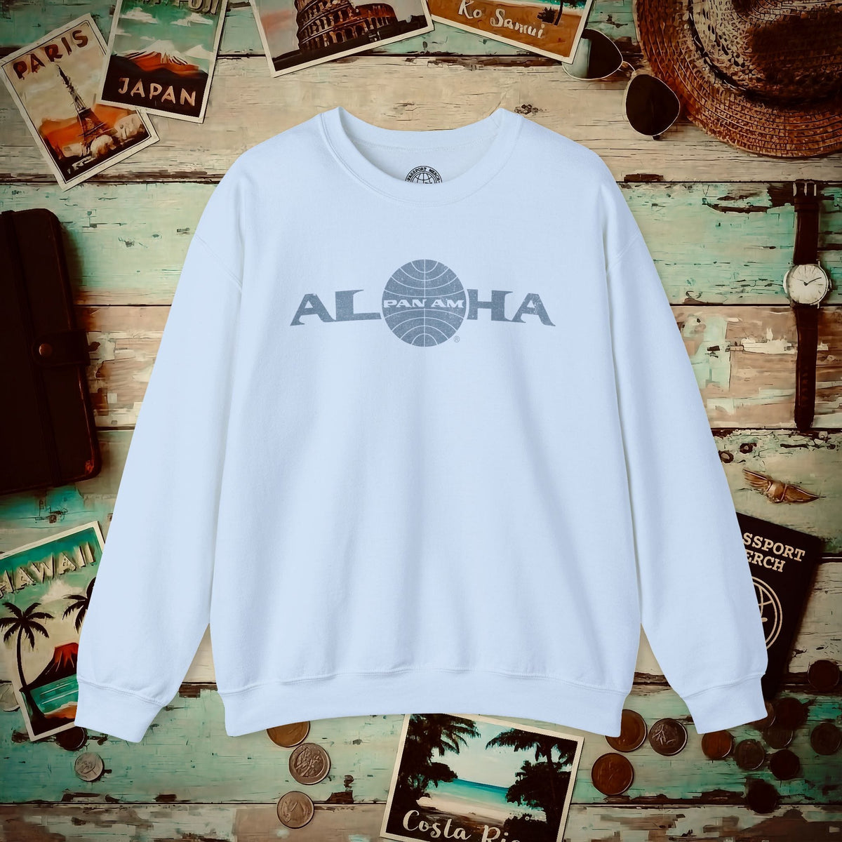 Pan Am Aloha, Hawaii (OFFICIAL) Crewneck Light Blue / S