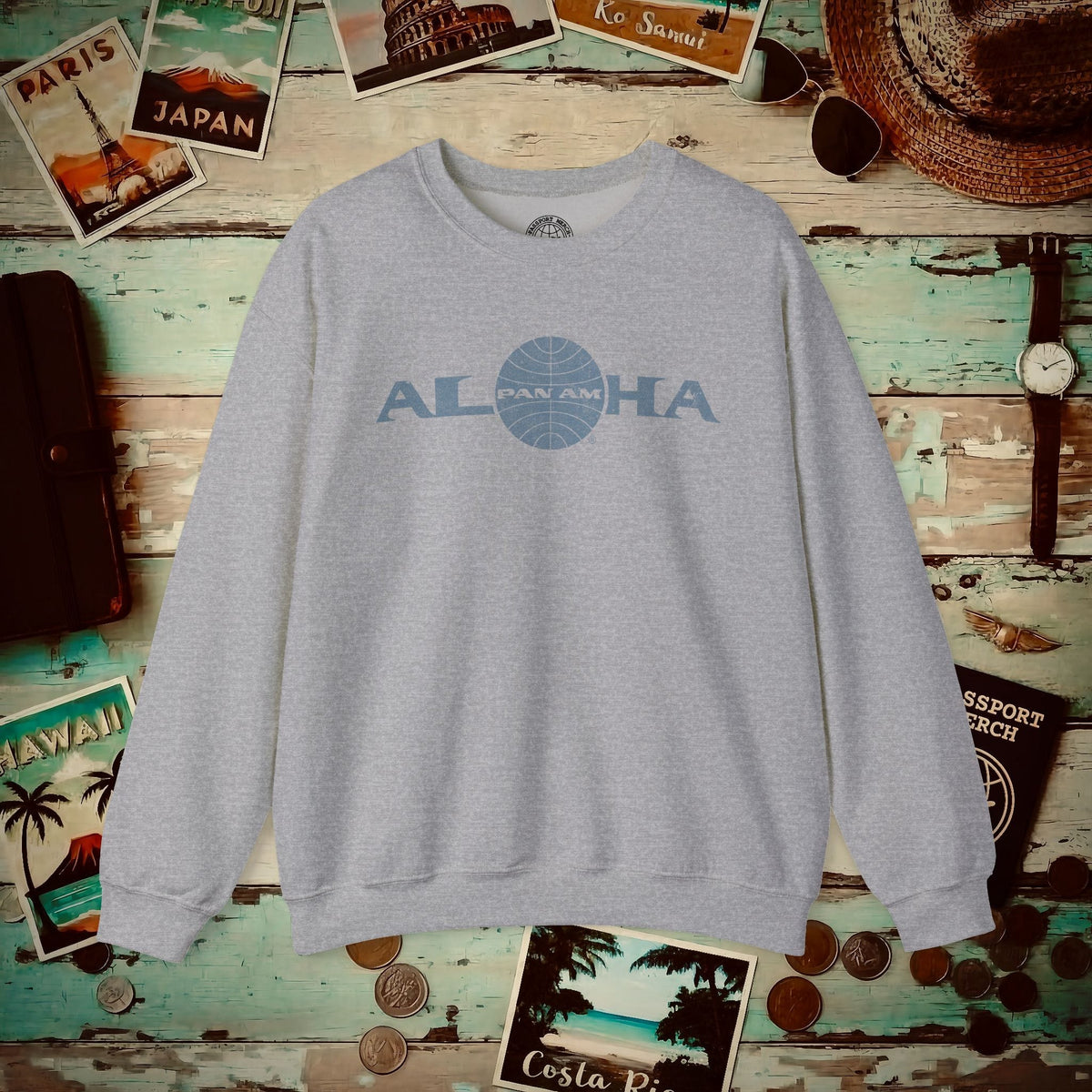 Pan Am Aloha, Hawaii (OFFICIAL) Crewneck Sport Grey / S