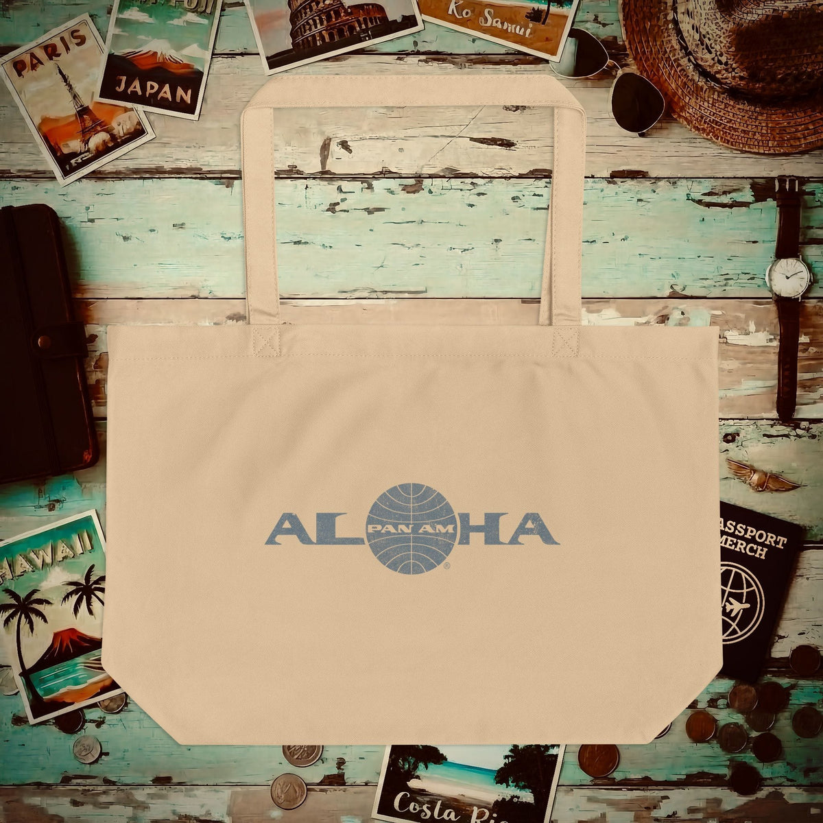 Pan Am Aloha, Hawaii (OFFICIAL) Organic Tote Oyster / One size