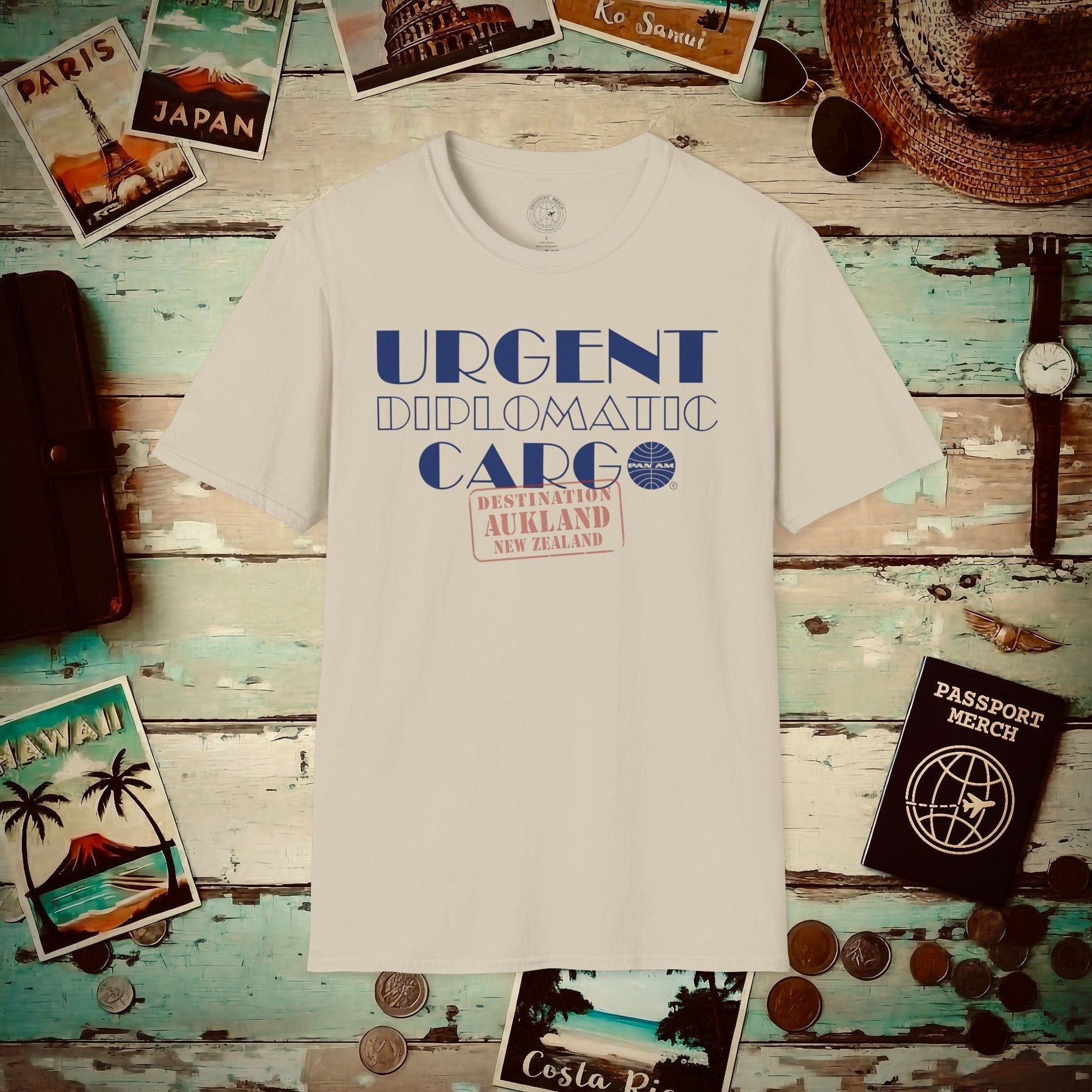 Pan Am Diplomatic Cargo - Aukland, New Zealand (OFFICIAL) T-Shirt Sand / S
