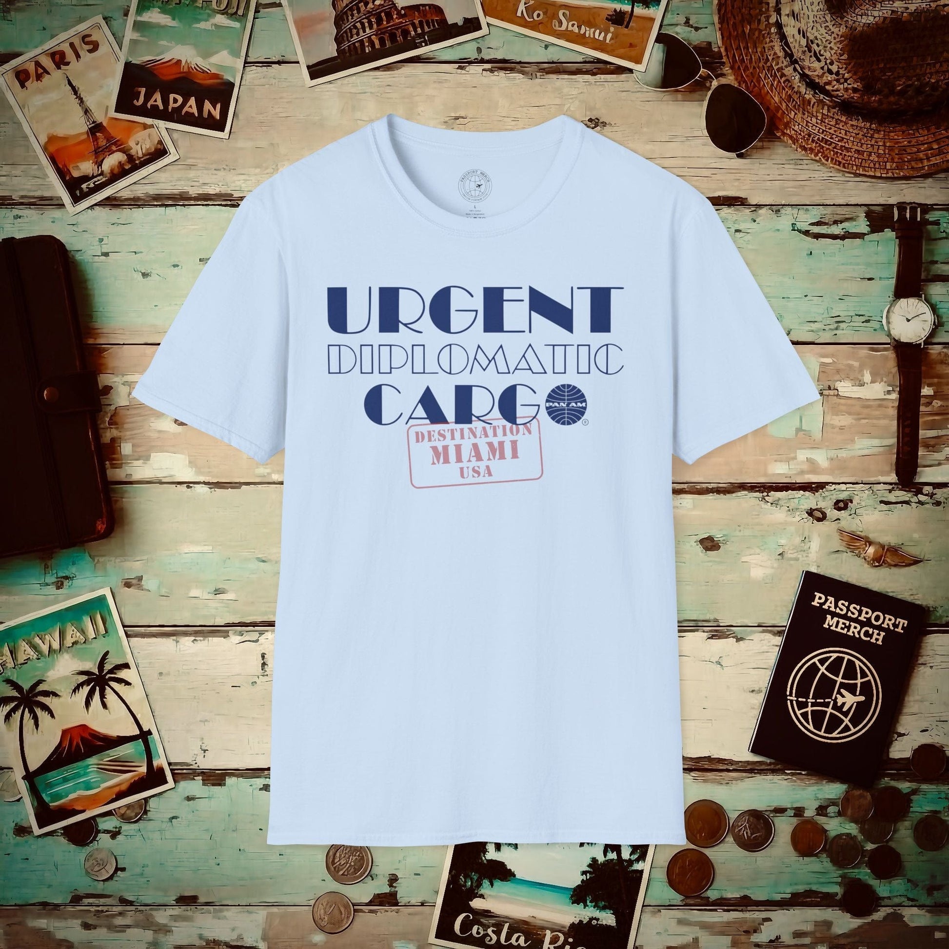 Pan Am Diplomatic Cargo - Miami, Florida (OFFICIAL) T-Shirt Light Blue / S