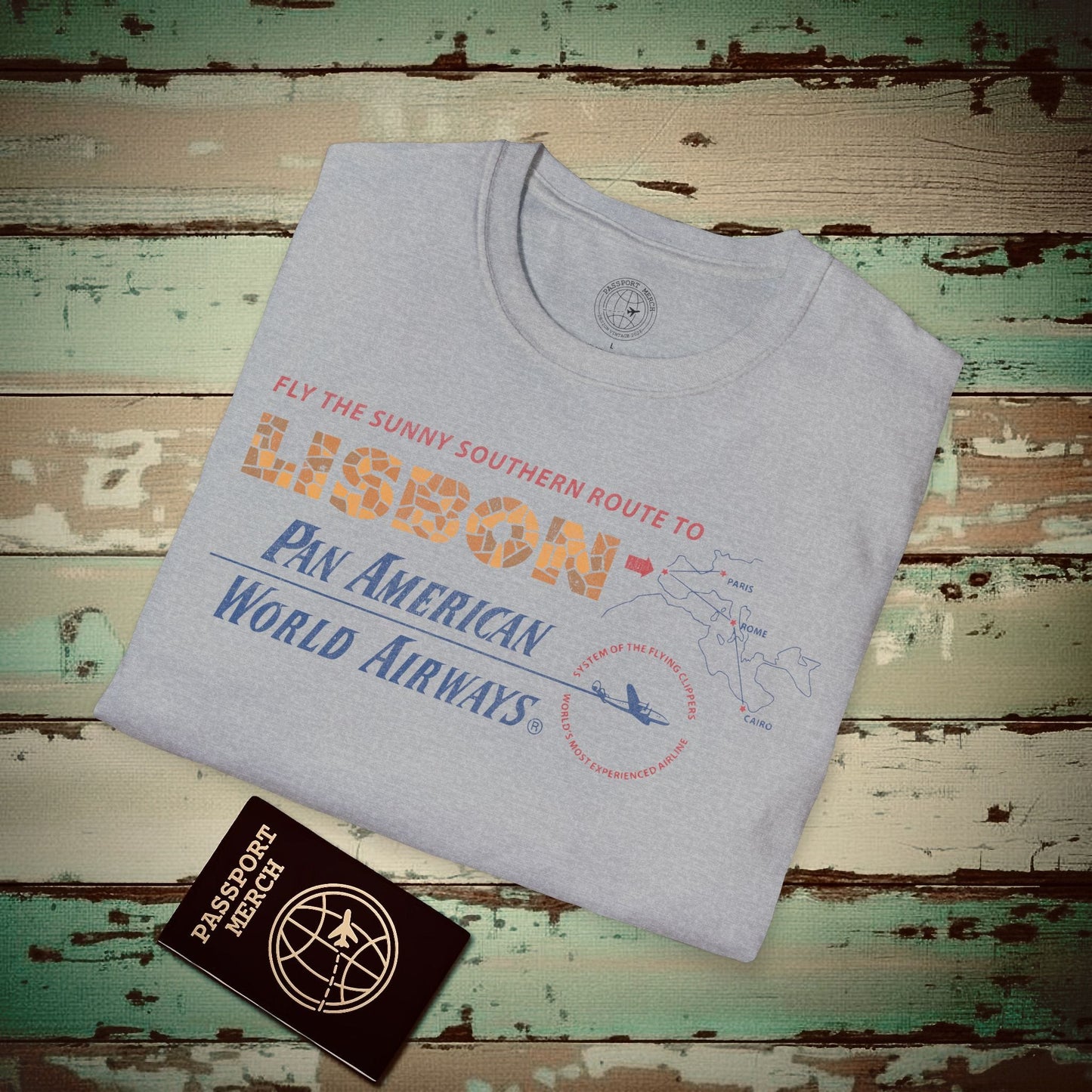 Pan Am Europe Sunny Southern Route (OFFICIAL) T-Shirt Sport Grey / S