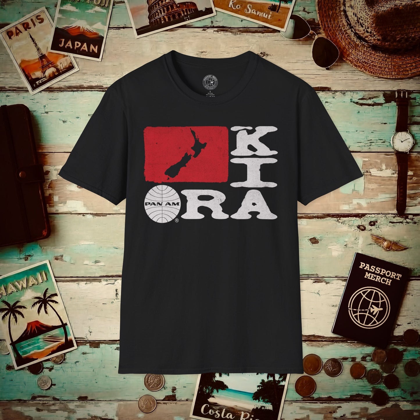 Pan Am Kia Ora, New Zealand (OFFICIAL) T-Shirt Black / S