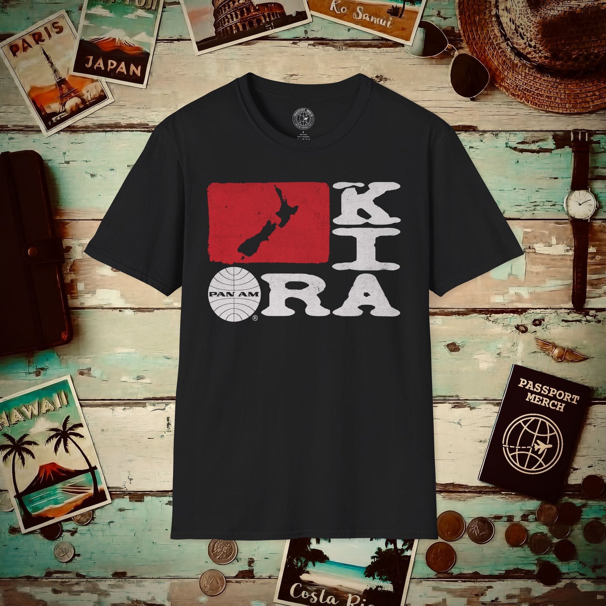 Pan Am Kia Ora, New Zealand (OFFICIAL) T-Shirt Black / S