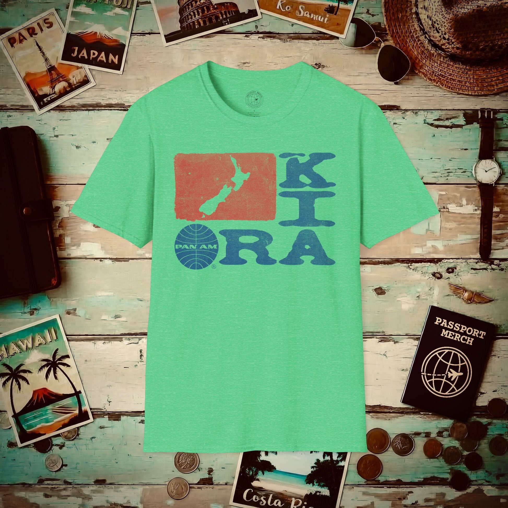 Pan Am Kia Ora, New Zealand (OFFICIAL) T-Shirt Heather Irish Green / S