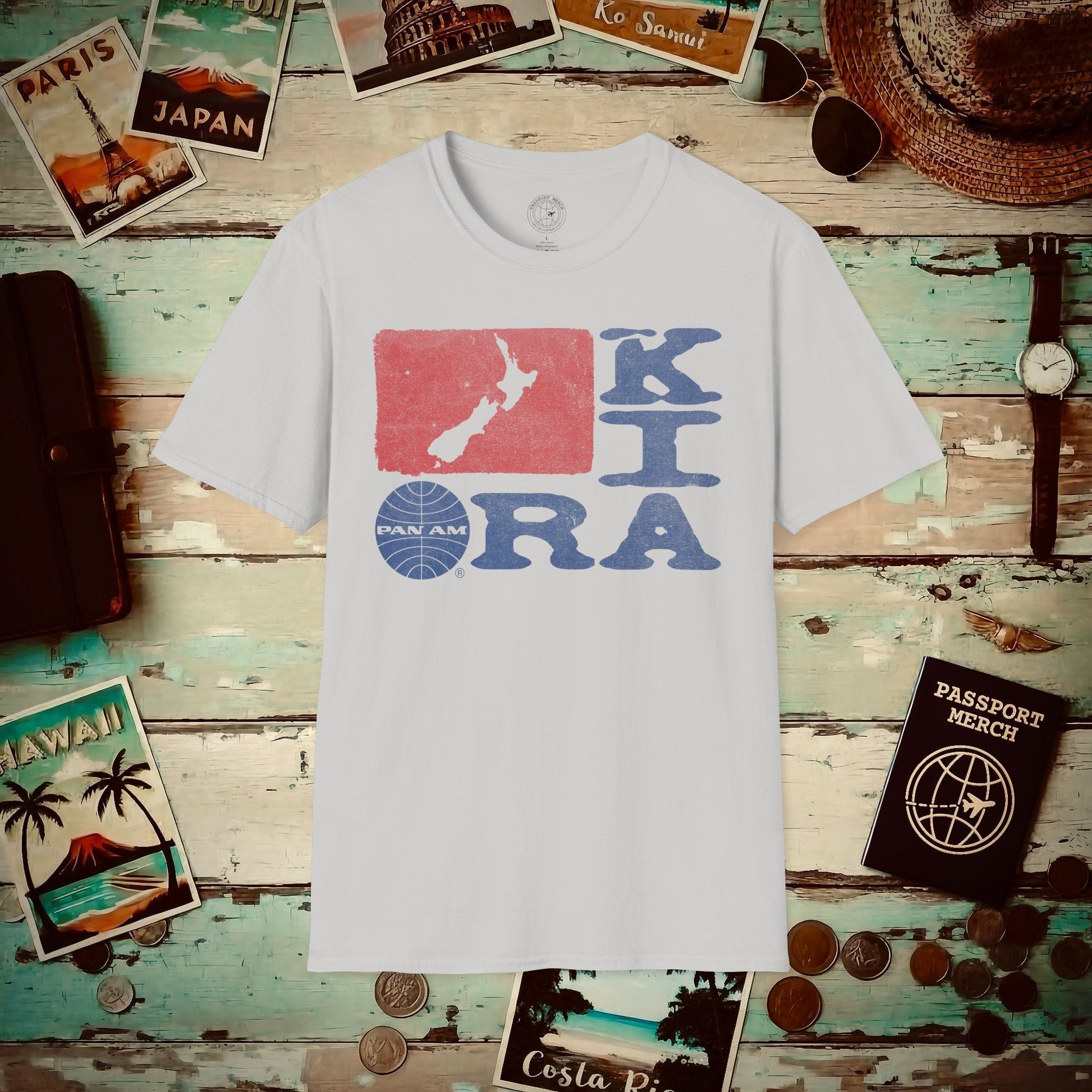 Pan Am Kia Ora, New Zealand (OFFICIAL) T-Shirt Ice Grey / S