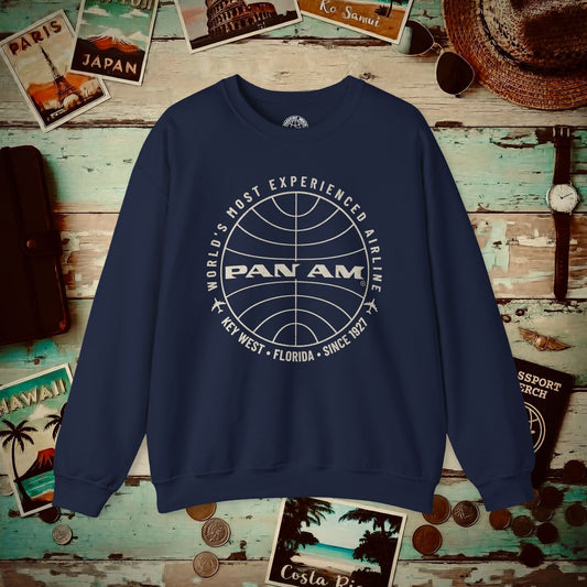 Pan Am Logo Inaugural Route - Key West, Florida (OFFICIAL) Crewneck S / Navy