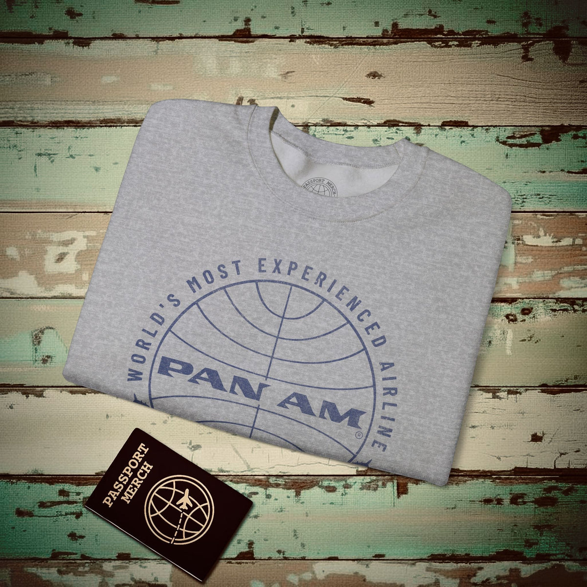 Pan Am Logo Inaugural Route - Miami, Florida (OFFICIAL) Crewneck S / Sport Grey