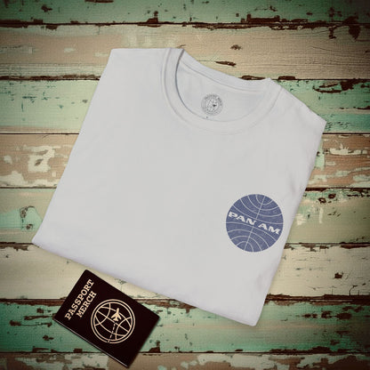 Pan Am Logo Inaugural Route - Paris, France (OFFICIAL) Back Print T-Shirt