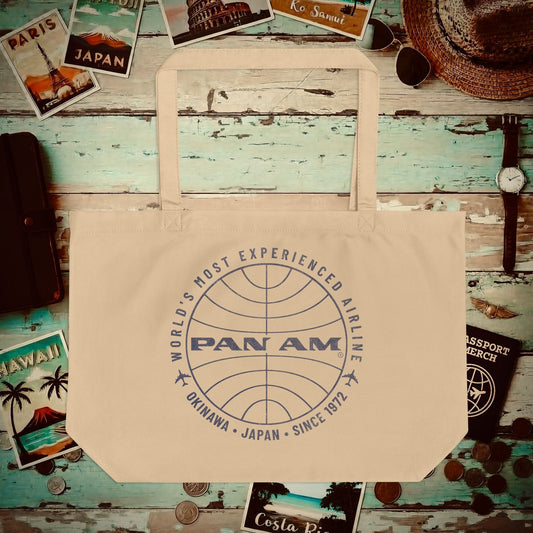 Pan Am Logo - Okinawa, Japan (OFFICIAL) Organic Tote Oyster / One size
