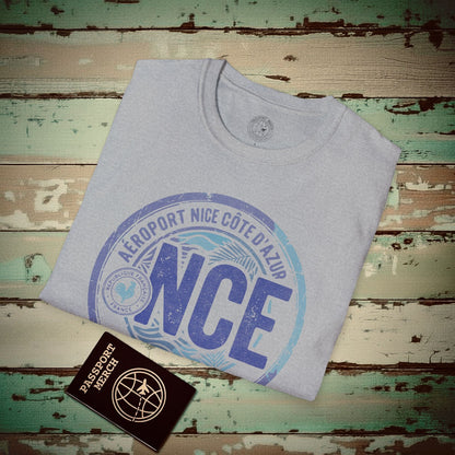 Pan Am NCE, Nice, France Vintage Airport Code (OFFICIAL) T-Shirt Sport Grey / S