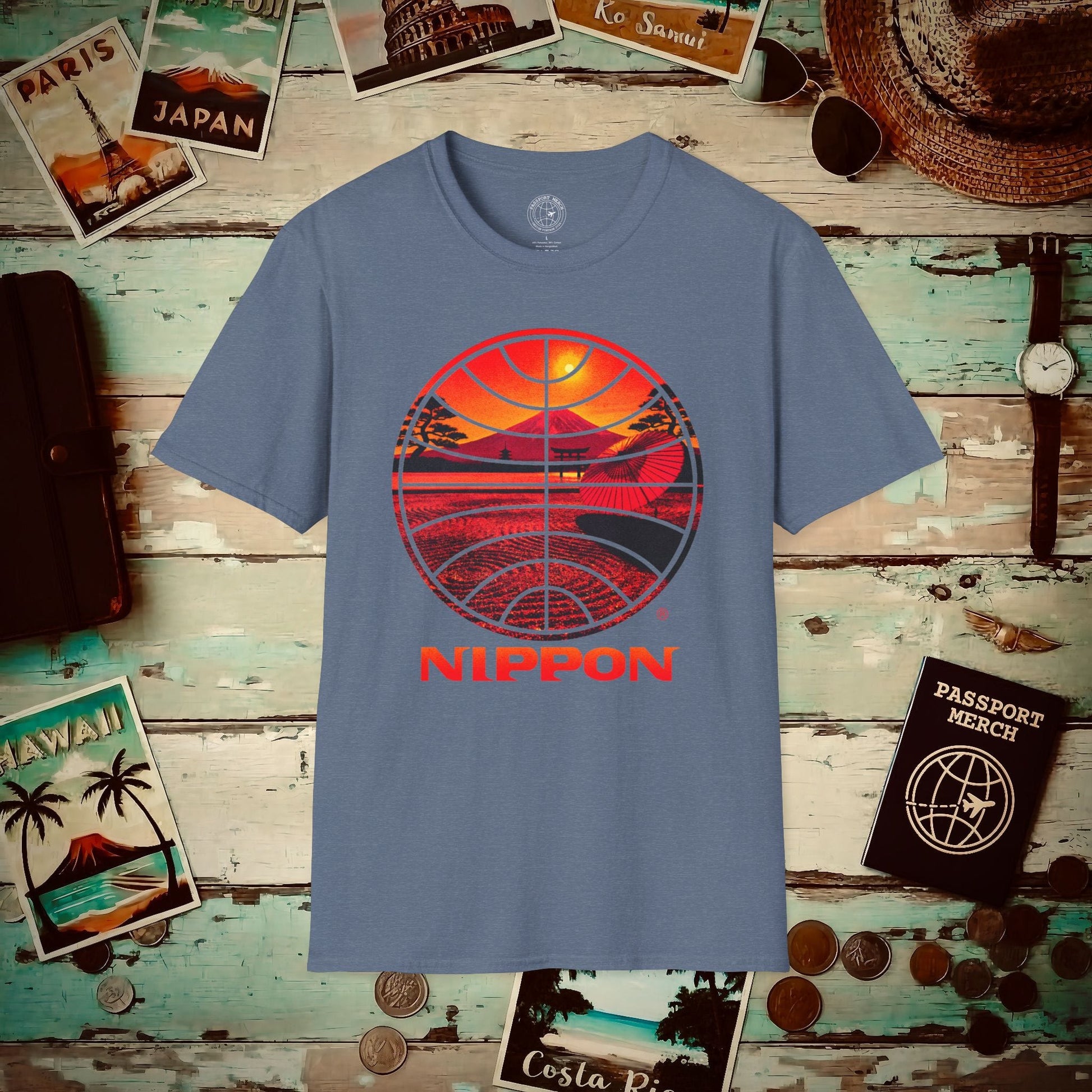 Pan Am Nippon Visions, Japan (OFFICIAL) T-Shirt Heather Indigo / S
