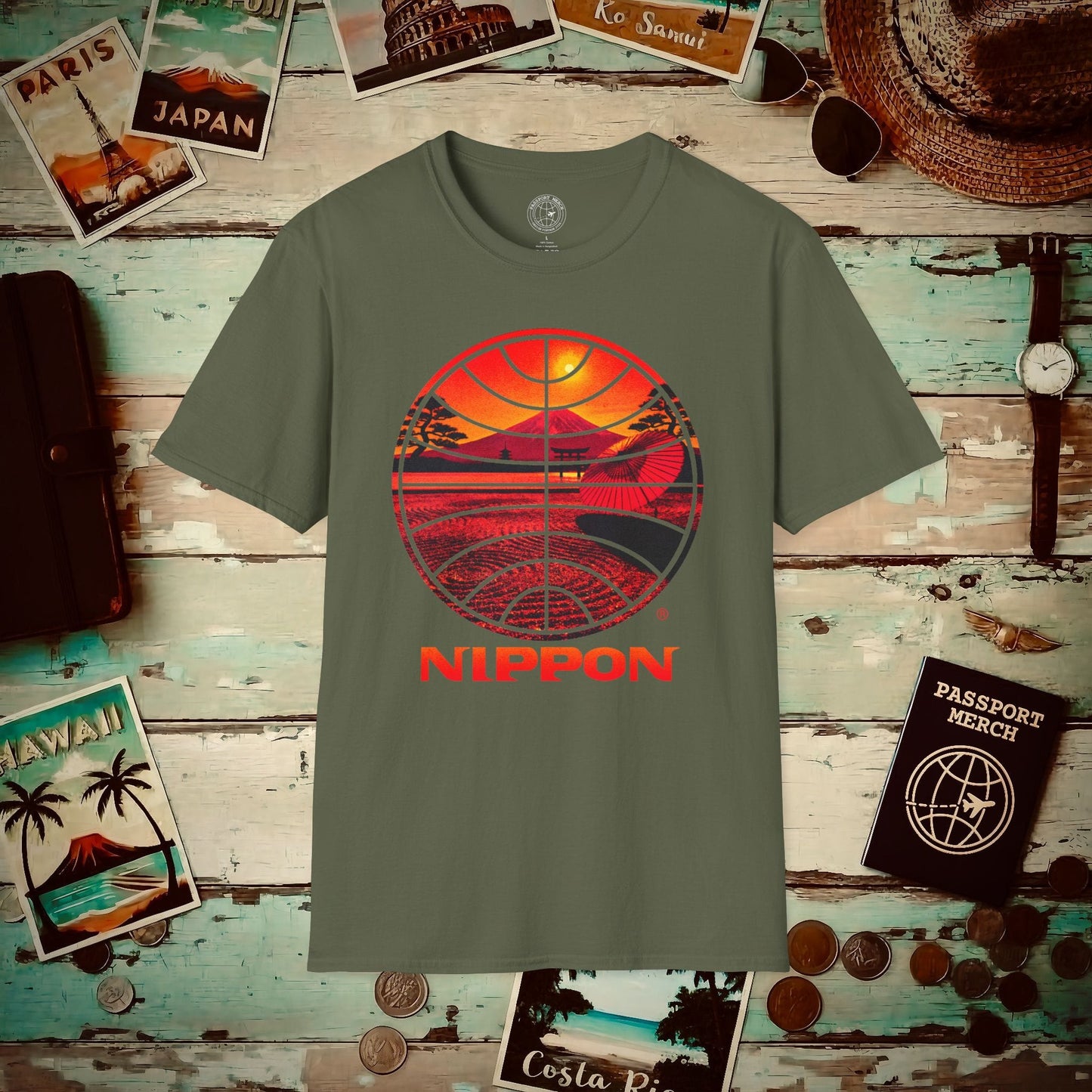 Pan Am Nippon Visions, Japan (OFFICIAL) T-Shirt Military Green / S