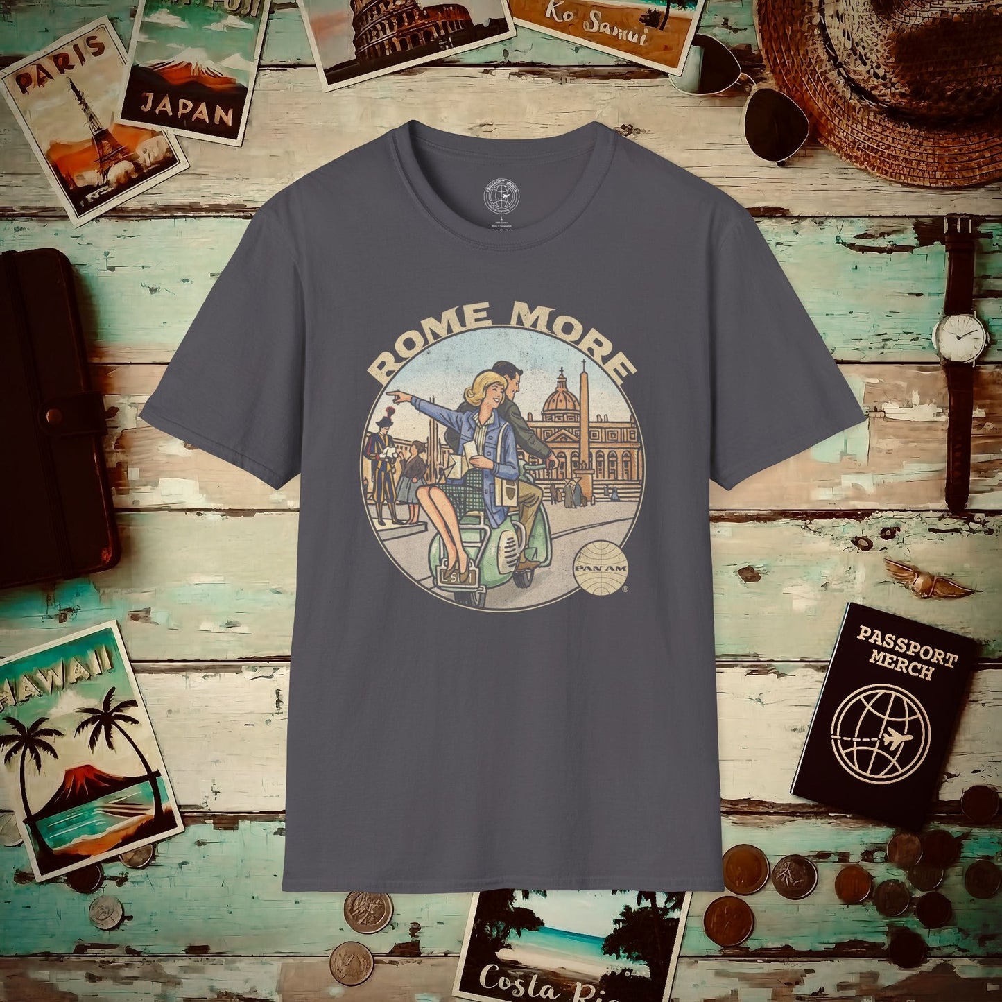 Pan Am Rome More, Italy (OFFICIAL) T-Shirt Charcoal / S
