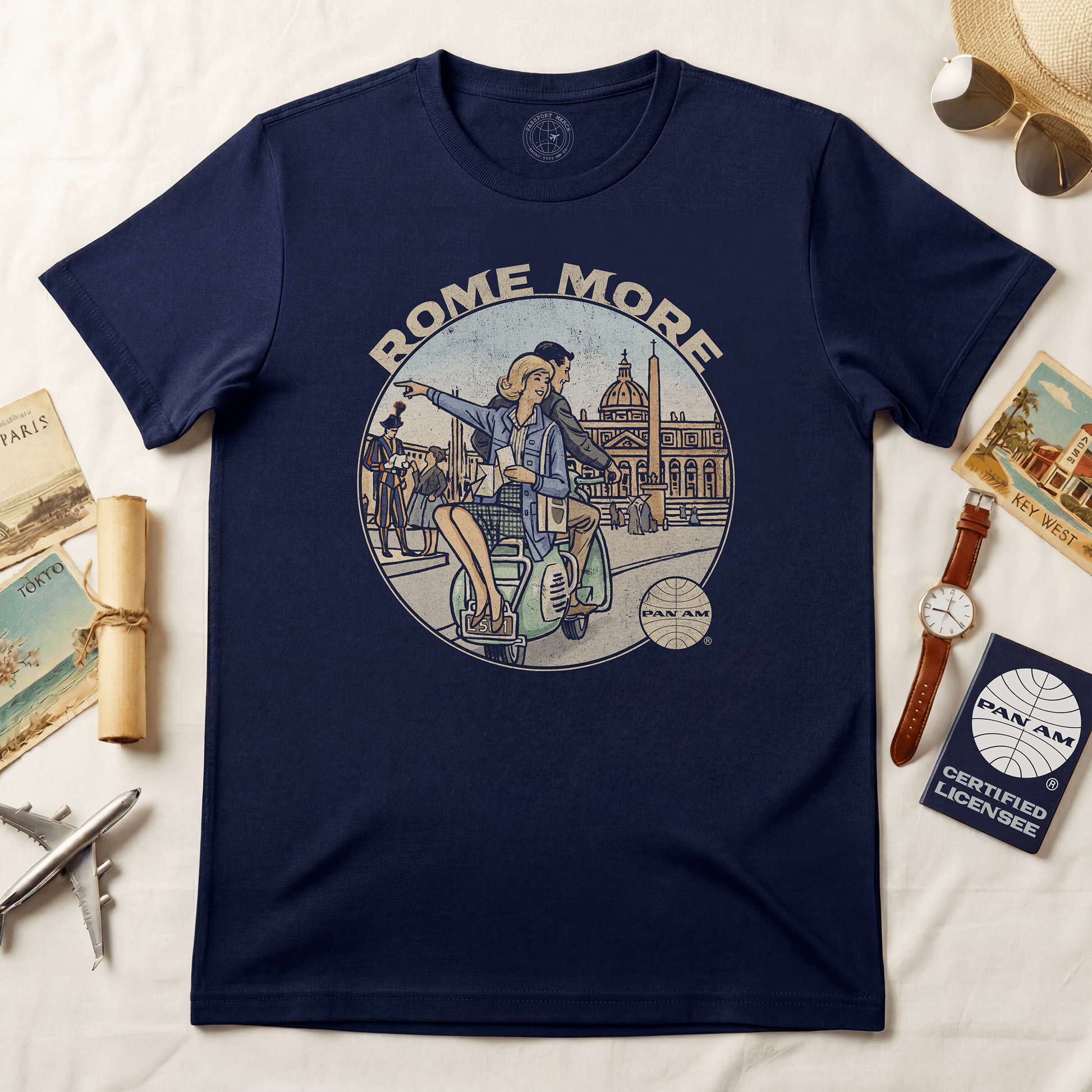 Pan Am Rome More, Italy (OFFICIAL) T-Shirt Navy / S