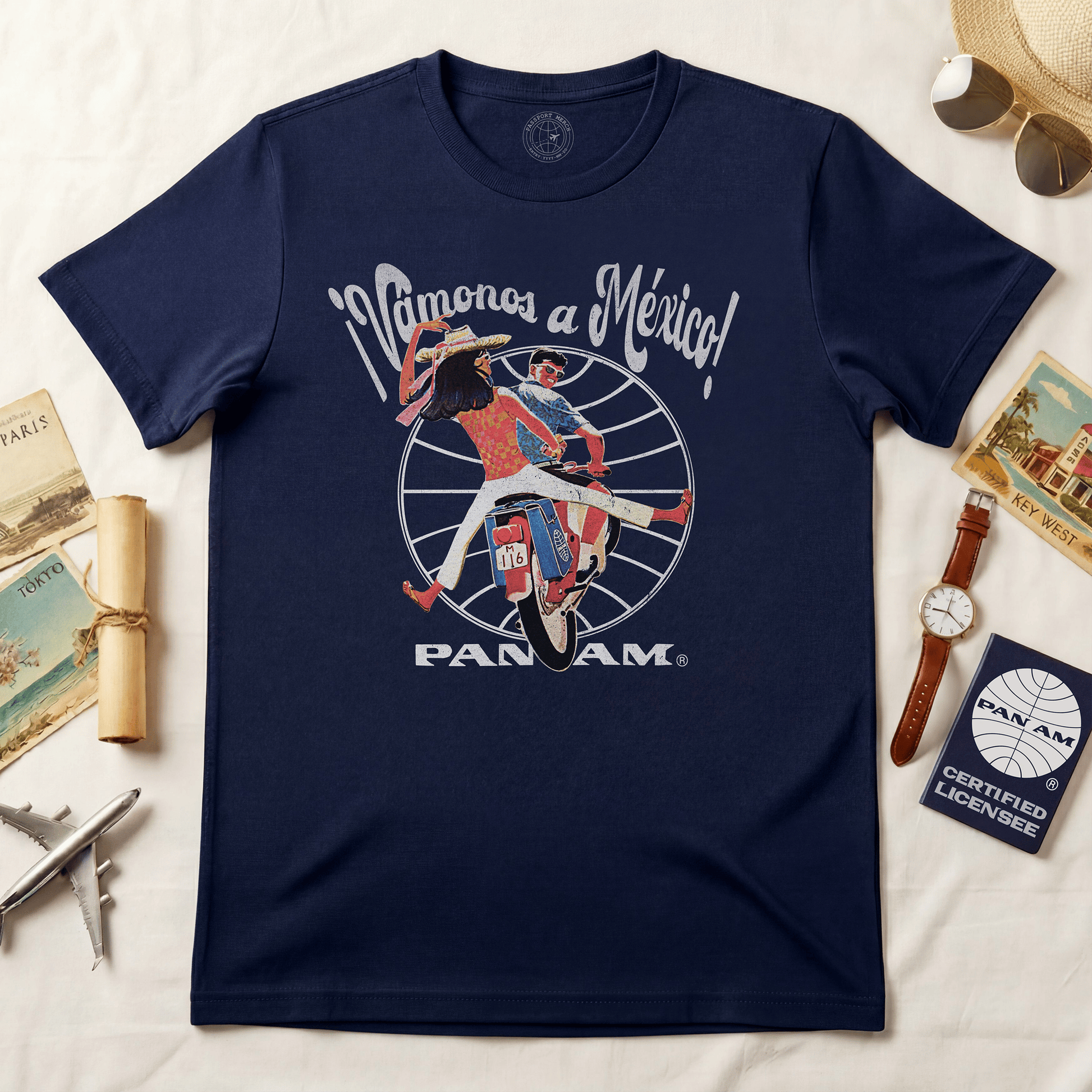 Pan Am Vamonos a Mexico! (OFFICIAL) T-Shirt Navy / S