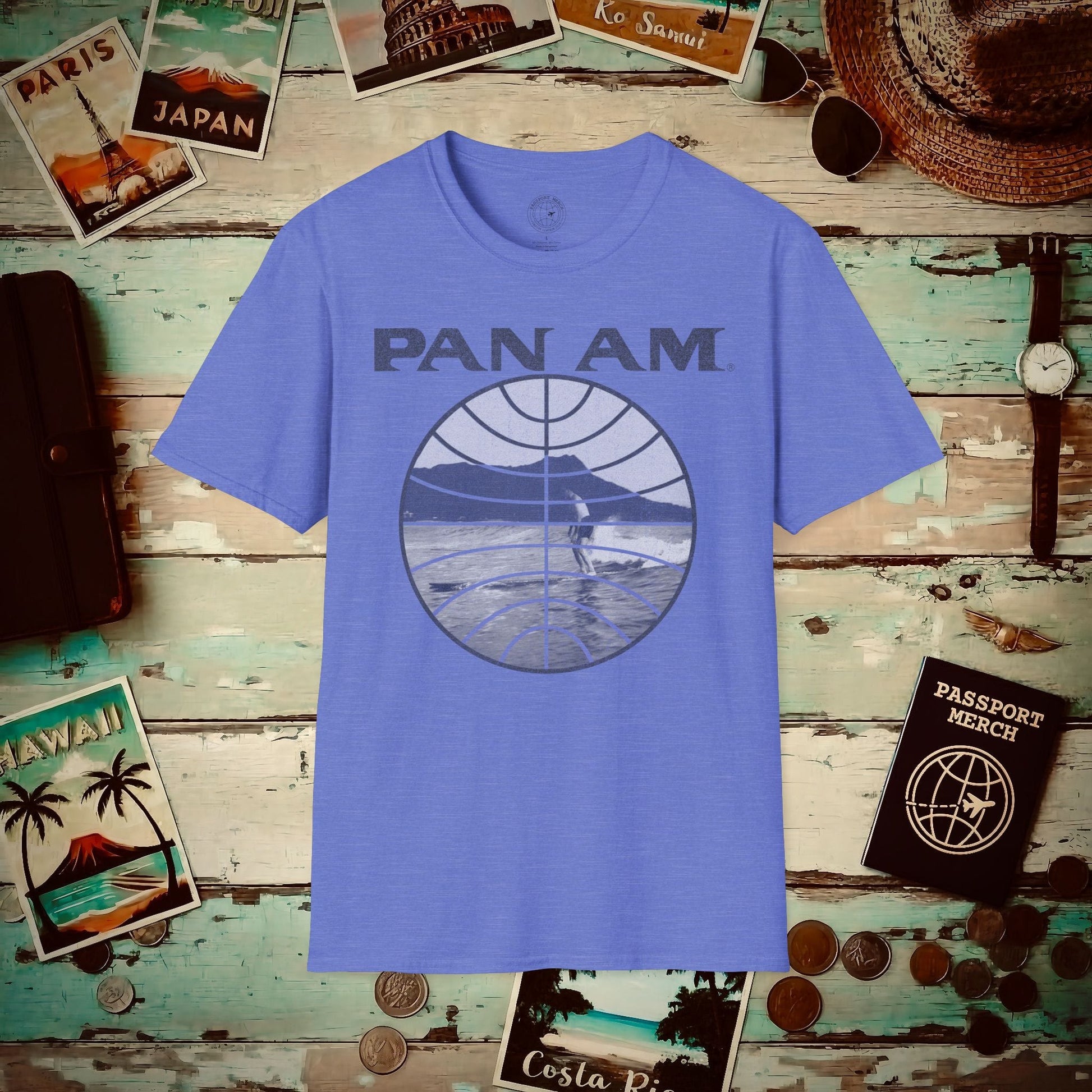 Pan Am Vintage Founder's Waikiki Surf (OFFICIAL) T-Shirt Heather Royal / S