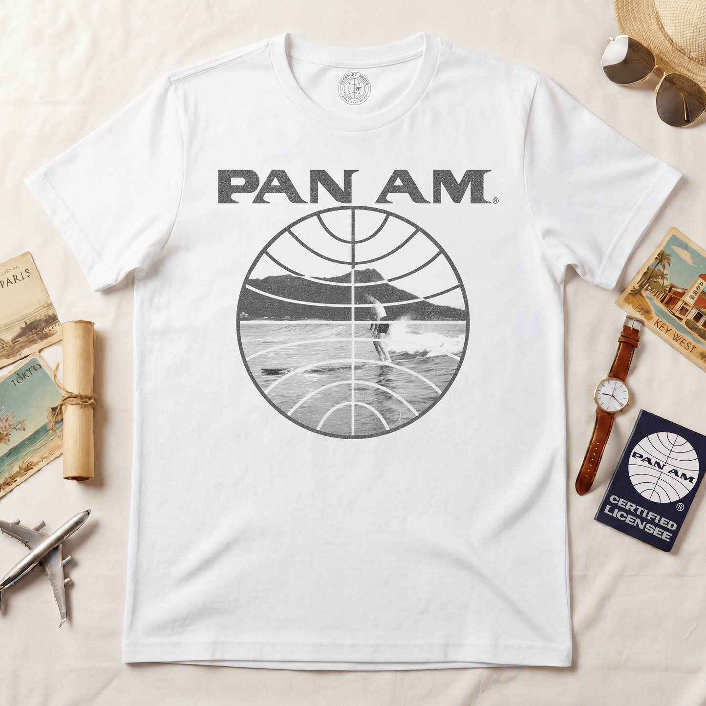 Pan Am Vintage Founder's Waikiki Surf (OFFICIAL) T-Shirt White / S