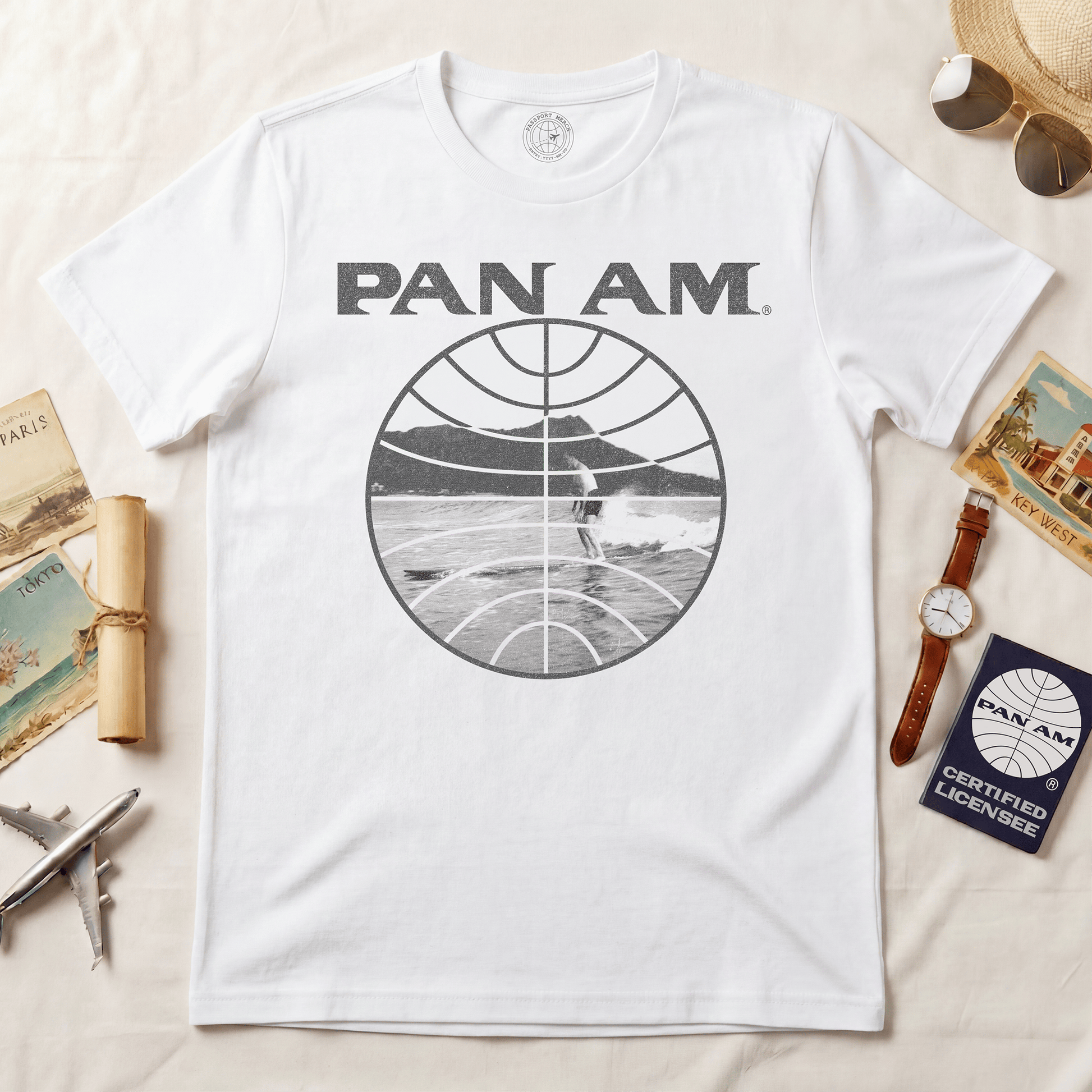 Pan Am Vintage Founder's Waikiki Surf (OFFICIAL) T-Shirt White / S