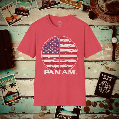 Pan Am Vintage Stars & Stripes (OFFICIAL) T-Shirt Heather Red / S