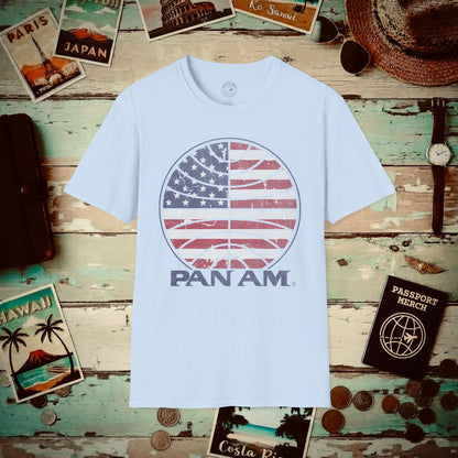 Pan Am Vintage Stars & Stripes (OFFICIAL) T-Shirt Light Blue / S