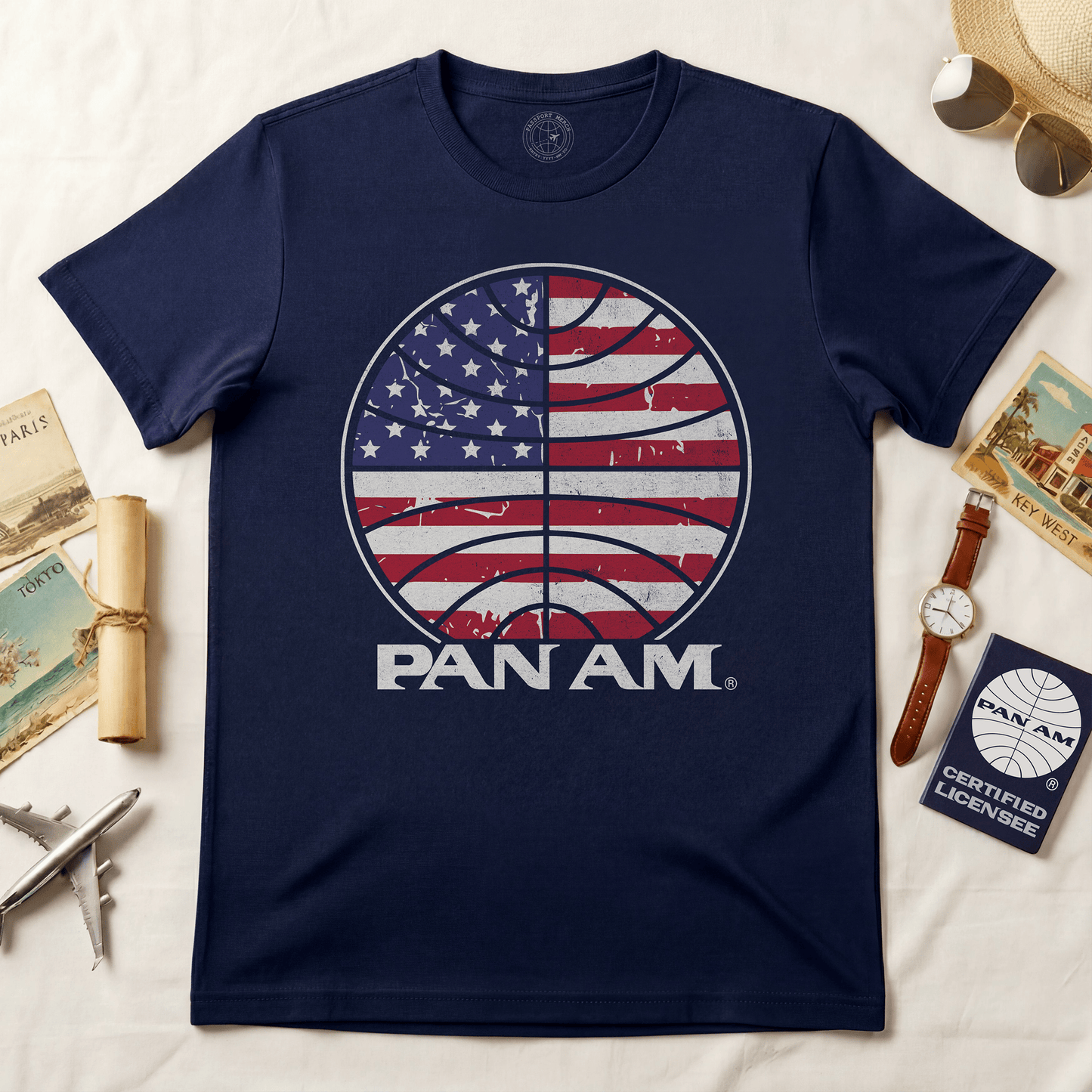 Pan Am Vintage Stars & Stripes (OFFICIAL) T-Shirt Navy / S
