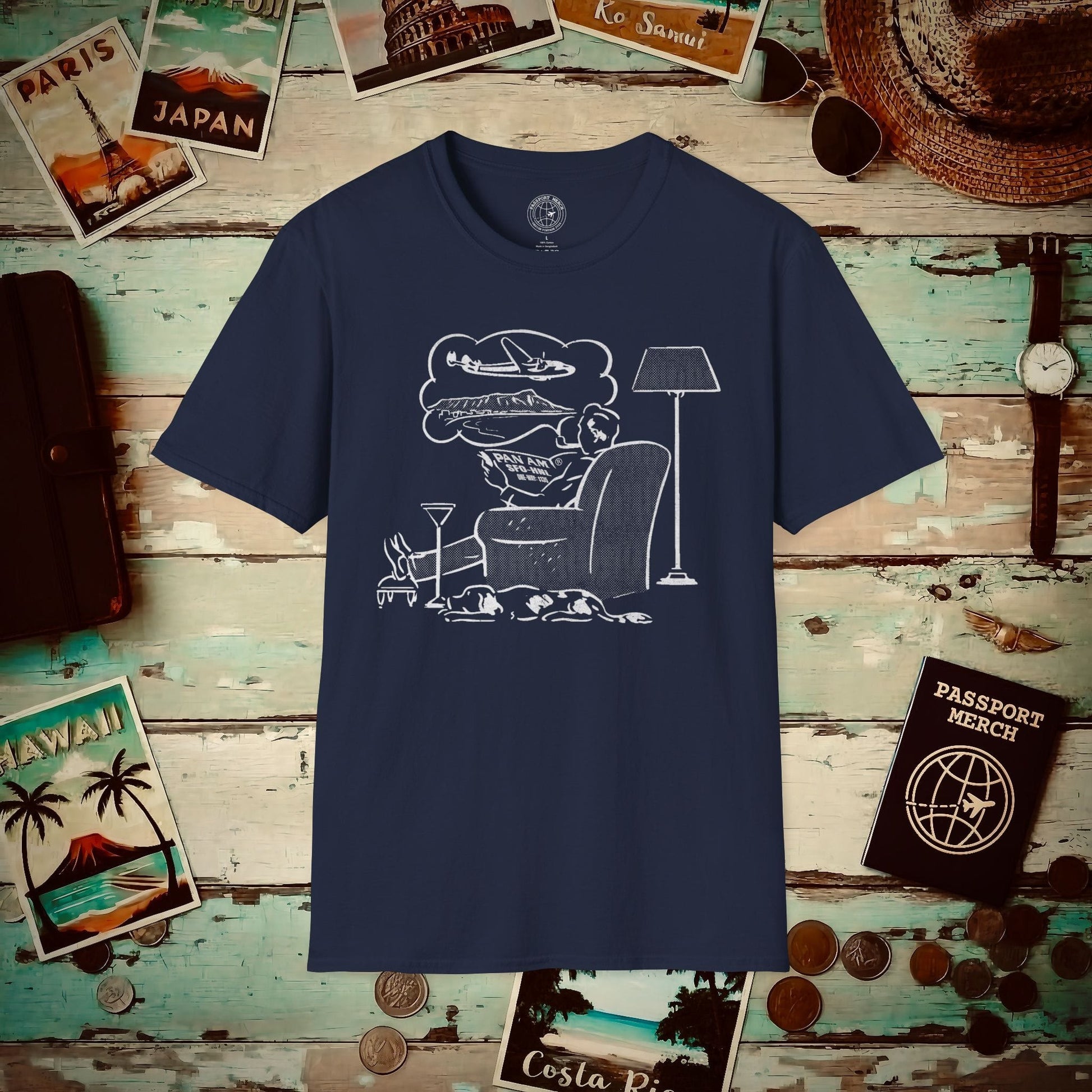 Pan Am Waikiki Pipe Dreams, Hawaii (OFFICIAL) T-Shirt Navy / S
