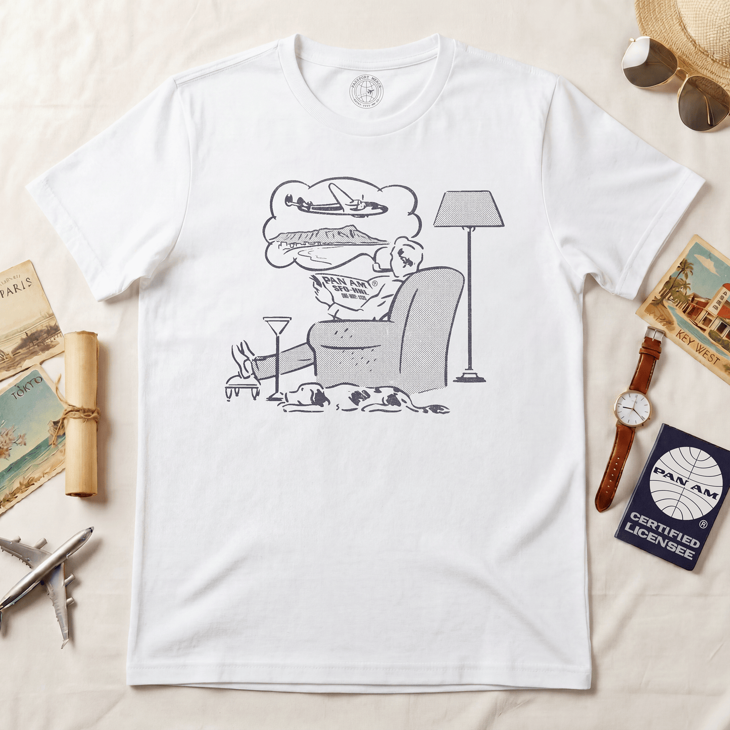 Pan Am Waikiki Pipe Dreams, Hawaii (OFFICIAL) T-Shirt White / S