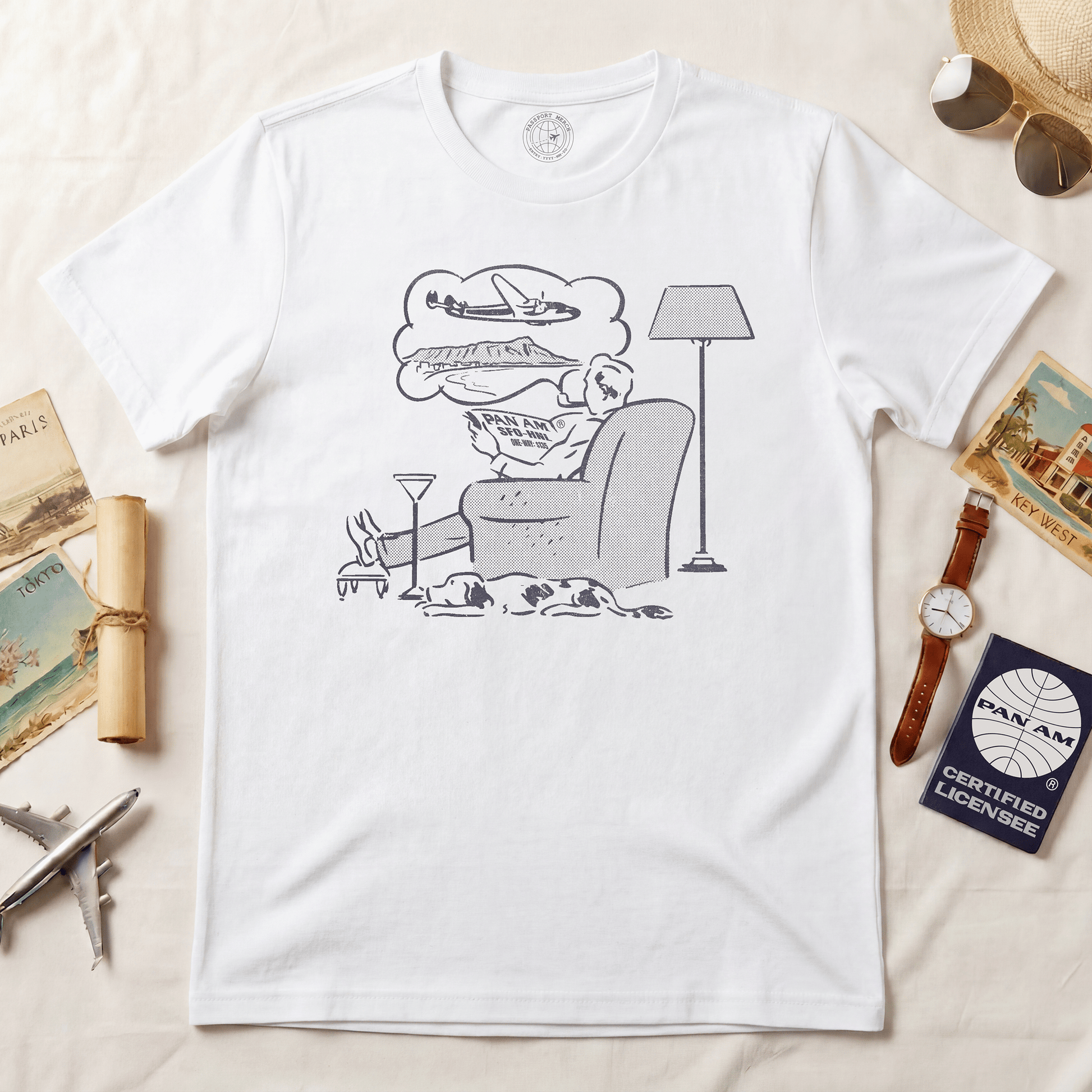 Pan Am Waikiki Pipe Dreams, Hawaii (OFFICIAL) T-Shirt White / S