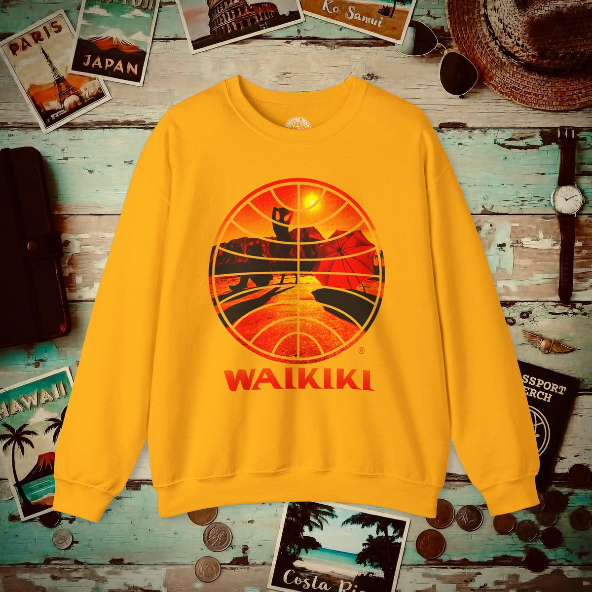 Pan Am Waikiki Visions, Hawaii (OFFICIAL) Crewneck S / Gold