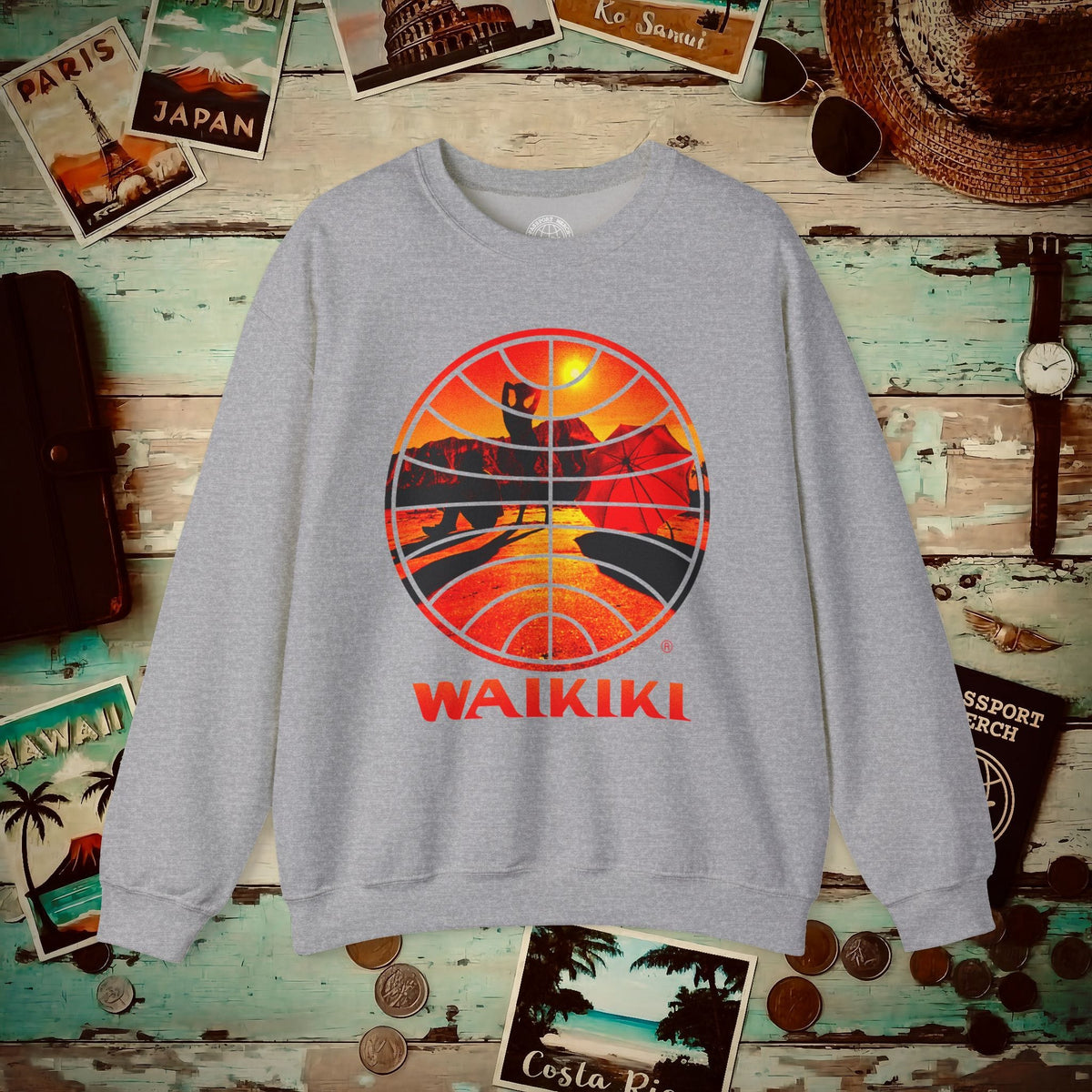 Pan Am Waikiki Visions, Hawaii (OFFICIAL) Crewneck S / Sport Grey