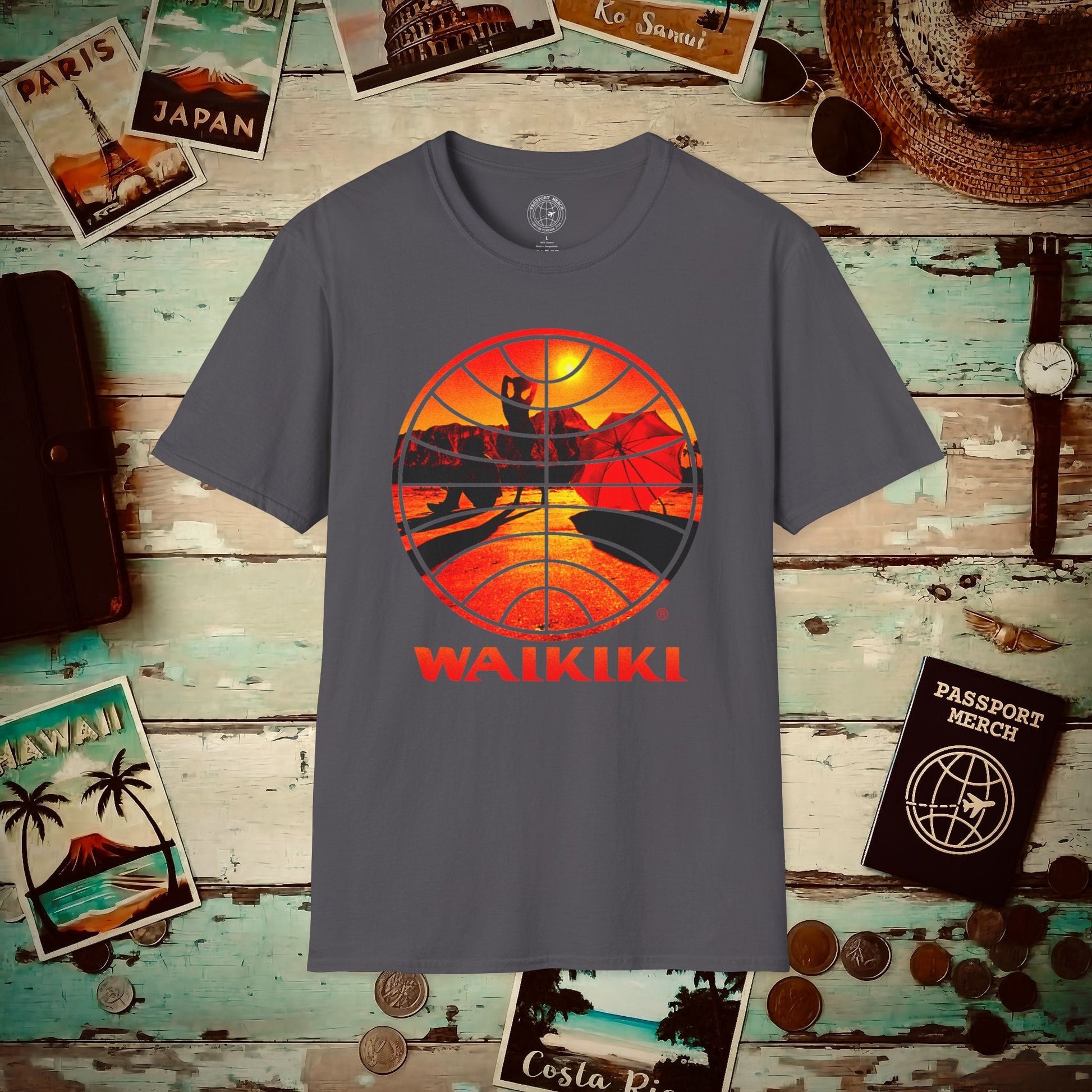 Pan Am Waikiki Visions, Hawaii (OFFICIAL) T-Shirt Charcoal / S