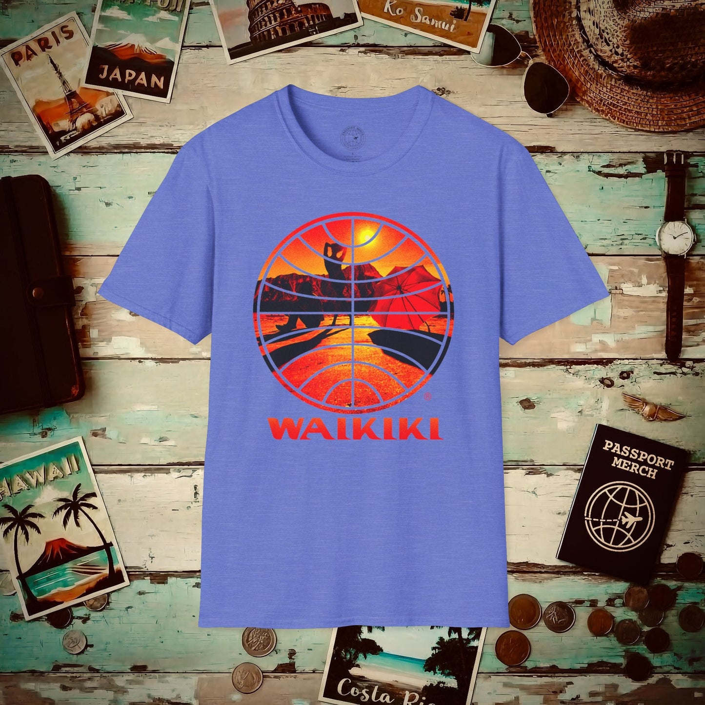 Pan Am Waikiki Visions, Hawaii (OFFICIAL) T-Shirt Heather Royal / S