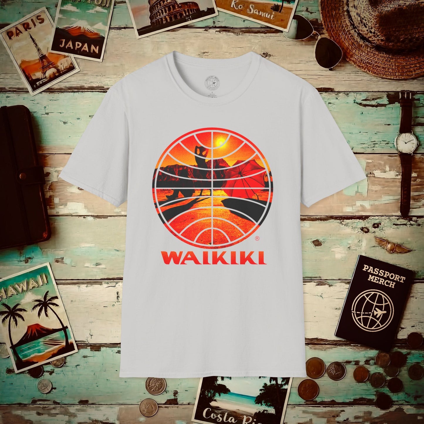 Pan Am Waikiki Visions, Hawaii (OFFICIAL) T-Shirt Ice Grey / S
