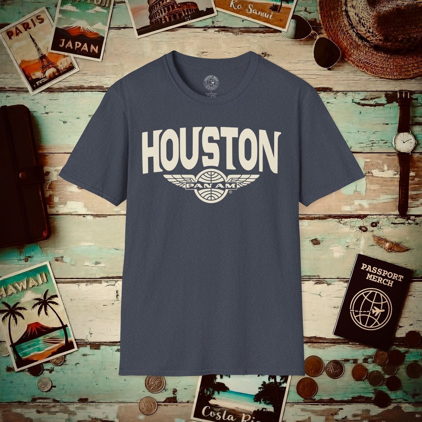 Pan Am Wings, Houston, Texas (OFFICIAL) T-Shirt Heather Navy / S