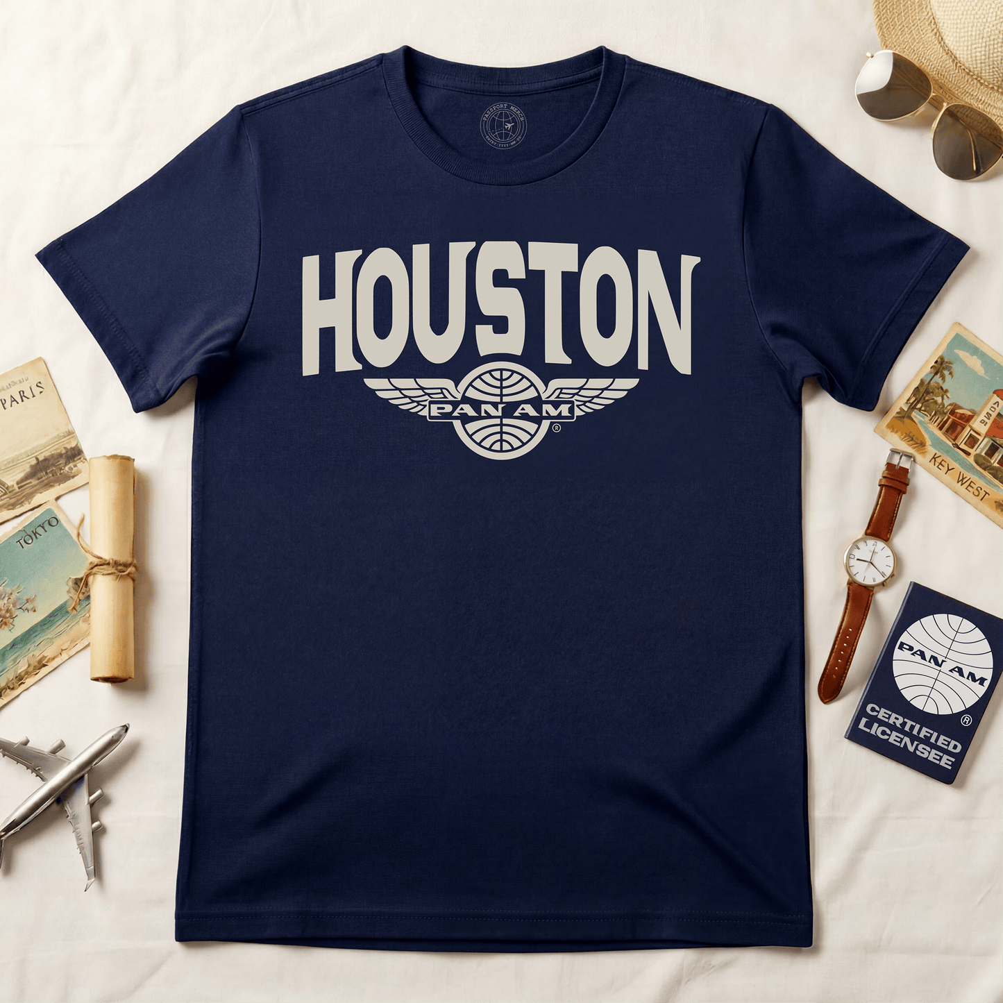 Pan Am Wings, Houston, Texas (OFFICIAL) T-Shirt Navy / S