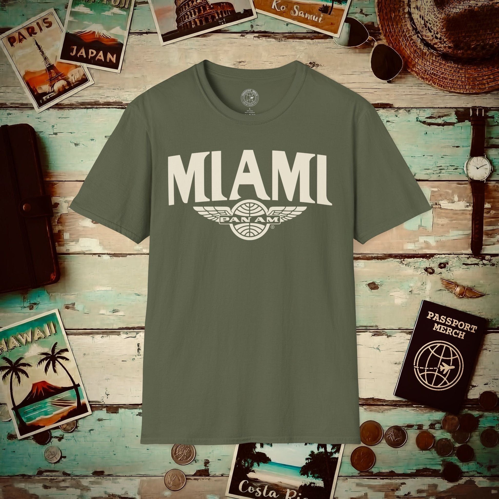 Pan Am Wings, Miami, Florida (OFFICIAL) T-Shirt Military Green / S